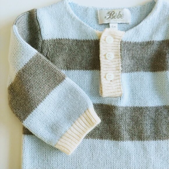 Bebe Soft Knit Striped Jumpsuit size 6 Months - Picture 6 of 13